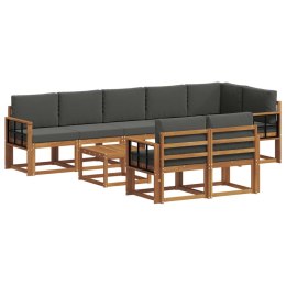 VidaXL Zestaw sof na zewnątrz z poduszką 9 pcs Naturalny i Antracytowy