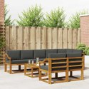 VidaXL Zestaw sof na zewnątrz z poduszką 9 pcs Naturalny i Antracytowy