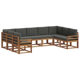 VidaXL Zestaw sof na zewnątrz z poduszką 9 pcs Naturalny i Antracytowy