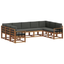VidaXL Zestaw sof na zewnątrz z poduszką 9 pcs Naturalny i Antracytowy