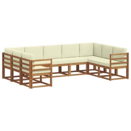 VidaXL Zestaw sof na zewnątrz z poduszką 9 pcs Naturalny i Kremowy