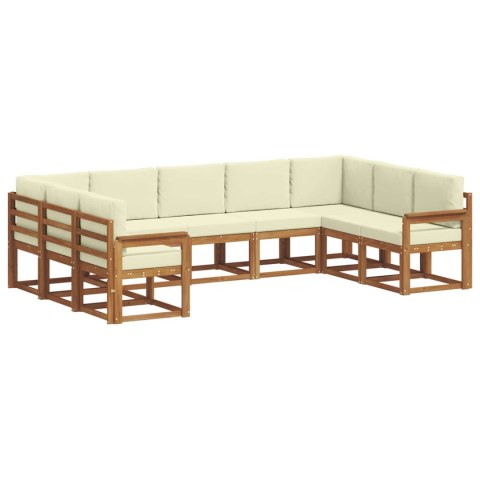 VidaXL Zestaw sof na zewnątrz z poduszką 9 pcs Naturalny i Kremowy