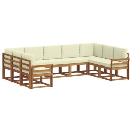 VidaXL Zestaw sof na zewnątrz z poduszką 9 pcs Naturalny i Kremowy