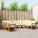 VidaXL Zestaw sof na zewnątrz z poduszką 9 pcs Naturalny i Kremowy