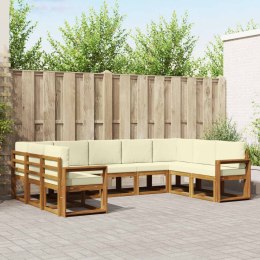 VidaXL Zestaw sof na zewnątrz z poduszką 9 pcs Naturalny i Kremowy