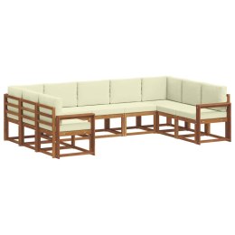 VidaXL Zestaw sof na zewnątrz z poduszką 9 pcs Naturalny i Kremowy