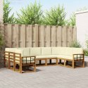 VidaXL Zestaw sof na zewnątrz z poduszką 9 pcs Naturalny i Kremowy
