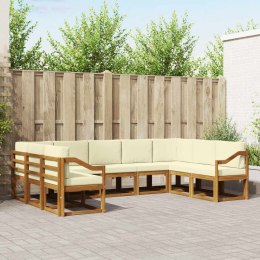 VidaXL Zestaw sof na zewnątrz z poduszką 9 pcs Naturalny i Kremowy