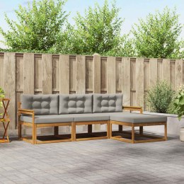 VidaXL Zestaw sof na zewnątrz z poduszką 4 pcs Naturalny i Jasny Szary