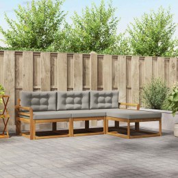 VidaXL Zestaw sof na zewnątrz z poduszką 4 pcs Naturalny i Jasny Szary