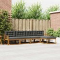 VidaXL Zestaw sof na zewnątrz z poduszką 5 pcs Naturalny i Antracytowy