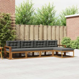 VidaXL Zestaw sof na zewnątrz z poduszką 5 pcs Naturalny i Antracytowy