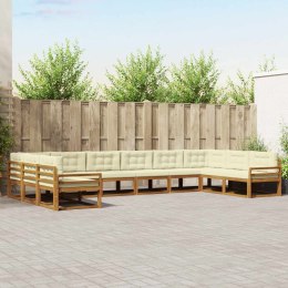 VidaXL Zestaw sof na zewnątrz z poduszką 10 pcs Naturalny i Kremowy