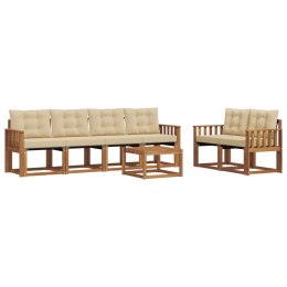 VidaXL Zestaw sof na zewnątrz z poduszką 7 pcs Naturalny i Beżowy