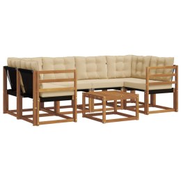 VidaXL Zestaw sof na zewnątrz z poduszką 7 pcs Naturalny i Beżowy
