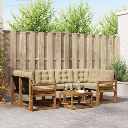 VidaXL Zestaw sof na zewnątrz z poduszką 7 pcs Naturalny i Beżowy