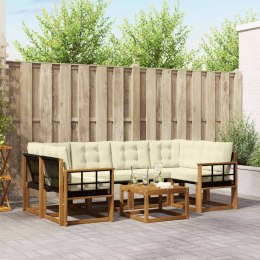 VidaXL Zestaw sof na zewnątrz z poduszką 7 pcs Naturalny i Kremowy