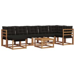 VidaXL Zestaw sof na zewnątrz z poduszką 8 pcs Naturalny i czarny
