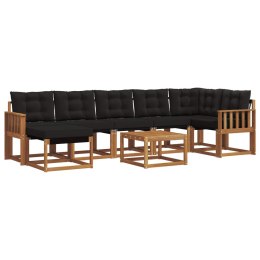 VidaXL Zestaw sof na zewnątrz z poduszką 8 pcs Naturalny i czarny
