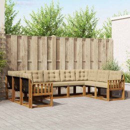 VidaXL Zestaw sof na zewnątrz z poduszką 9 pcs Naturalny i Beżowy