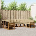 VidaXL Zestaw sof na zewnątrz z poduszką 9 pcs Naturalny i Beżowy