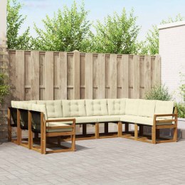 VidaXL Zestaw sof na zewnątrz z poduszką 9 pcs Naturalny i Kremowy