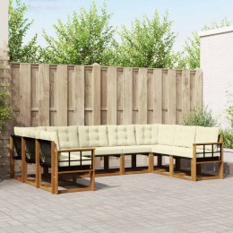 VidaXL Zestaw sof na zewnątrz z poduszką 9 pcs Naturalny i Kremowy