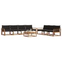 VidaXL Zestaw sof na zewnątrz z poduszką 8 pcs Naturalny i czarny