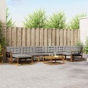 VidaXL Zestaw sof na zewnątrz z poduszką 8 pcs Naturalny i Jasny Szary