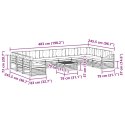 VidaXL Zestawy sof 11 pcs Naturalny i Antracytowy Lite Drewno Akacji