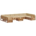 VidaXL Zestawy sof 11 pcs Naturalny i Beżowy Lite Drewno Akacji