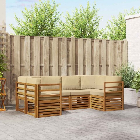 VidaXL Zestaw sof na zewnątrz 6 pcs Naturalny Lite Drewno Akacji