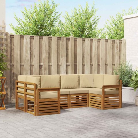 VidaXL Zestaw sof na zewnątrz 6 pcs Naturalny Lite Drewno Akacji