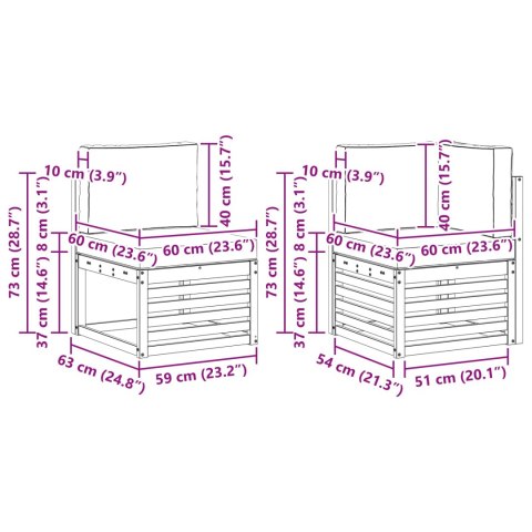 VidaXL Zestaw sof na zewnątrz 6 pcs Naturalny Lite Drewno Akacji