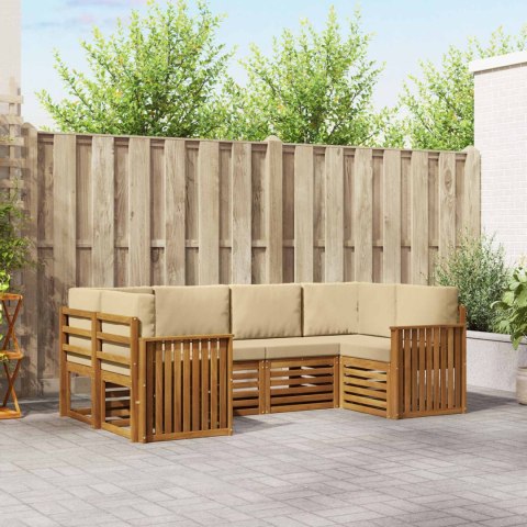 VidaXL Zestaw sof na zewnątrz 6 pcs Naturalny Lite Drewno Akacji