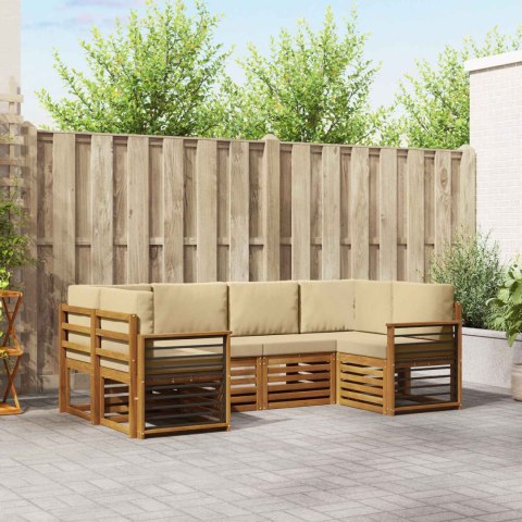 VidaXL Zestaw sof na zewnątrz 6 pcs Naturalny Lite Drewno Akacji