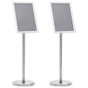 STOJAKI NA PLAKATY 2 SZT. SREBRNY 32.7X24X108CM ALUMINIUM
