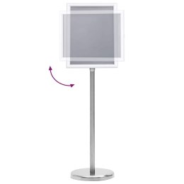 STOJAKI NA PLAKATY 2 SZT. SREBRNY 32.7X24X108CM ALUMINIUM
