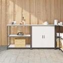 VidaXL Zestaw do przechowywania w kuchni 2 pcs Biały Stal zimnogięta
