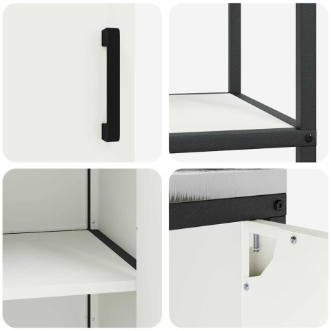 VidaXL Zestaw do przechowywania w kuchni 2 pcs Biały Stal zimnogięta