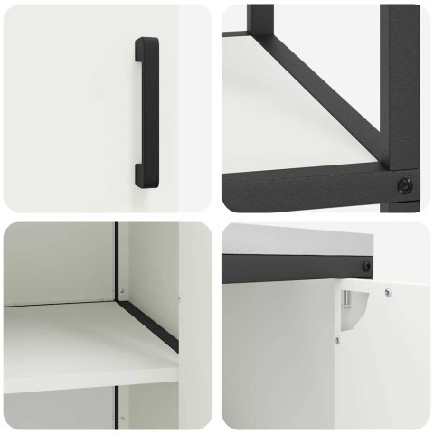 VidaXL Zestaw do przechowywania w kuchni 2 pcs Biały Stal zimnogięta