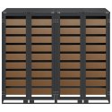 VidaXL Przechowalnia na 3 kosze na odpady 340 x 77.5 x 115.5 cm Stal