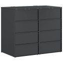 VidaXL Przechowalnia na 3 kosze na odpady 340 x 77.5 x 115.5 cm Stal