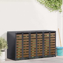 VidaXL Przechowalnia na 3 kosze na odpady 340 x 77.5 x 115.5 cm Stal