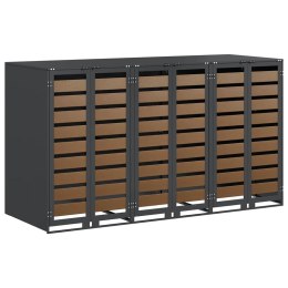 VidaXL Przechowalnia na 3 kosze na odpady 340 x 77.5 x 115.5 cm Stal