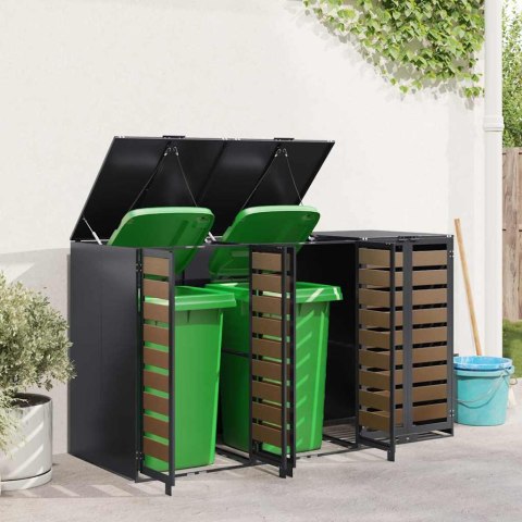 VidaXL Przechowalnia na 3 kosze na odpady 340 x 77.5 x 115.5 cm Stal