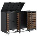 VidaXL Przechowalnia na 3 kosze na odpady 340 x 77.5 x 115.5 cm Stal