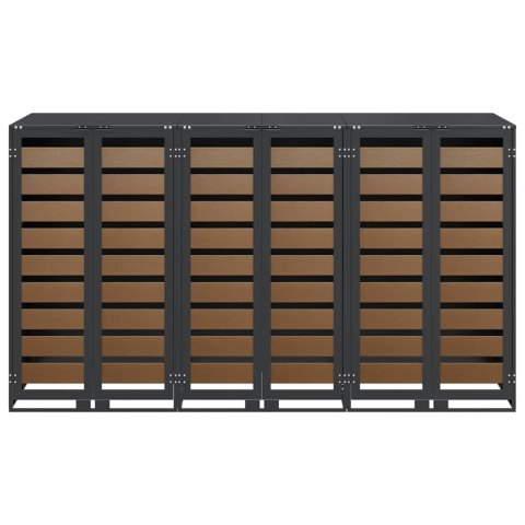VidaXL Przechowalnia na 3 kosze na odpady 340 x 77.5 x 115.5 cm Stal