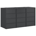 VidaXL Przechowalnia na 3 kosze na odpady 340 x 77.5 x 115.5 cm Stal
