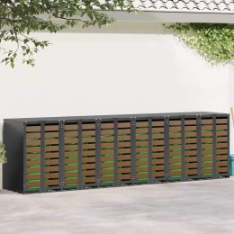VidaXL Przechowalnia na 3 kosze na odpady 340 x 77.5 x 115.5 cm Stal